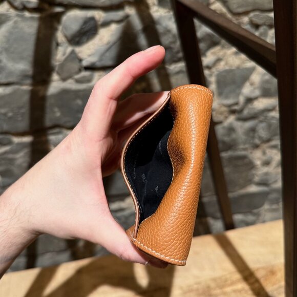 Burberry TB Compact Trifold Tan Grained Leather Wallet - Picture 7 of 16